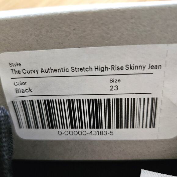 Everlane The Curvy Authentic Stretch High-Rise Black Skinny Jean size 23 Reg NWT - Picture 4 of 8